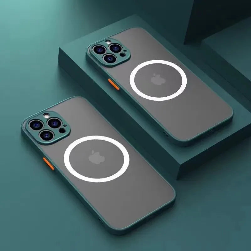 Luxury Matte Armor Magnetic For Magsafe Wireless Charge