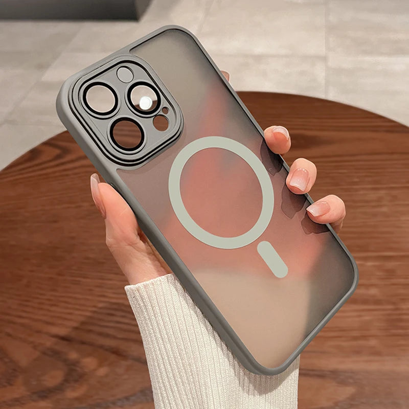Magnetic Luxury Matte Translucent Armor Shockproof
