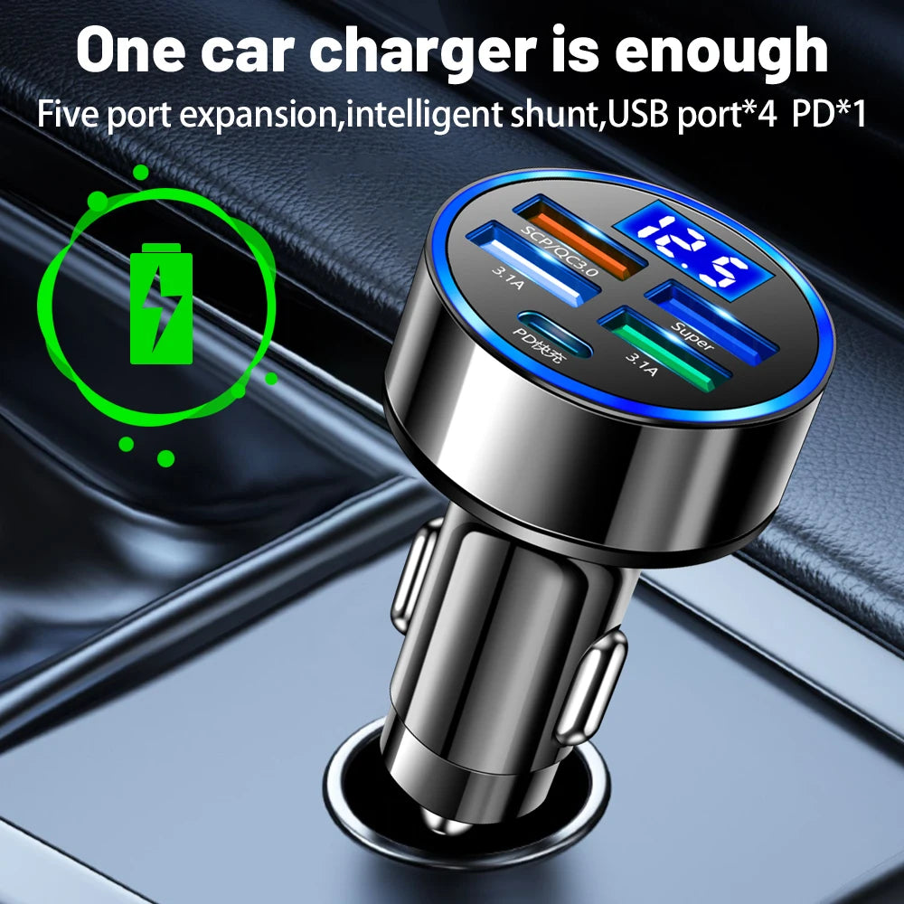 LED Display Voltmeter Car Charger for Cigarette
