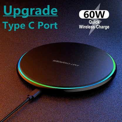 60W Fast Wireless Charger Pad for iPhone