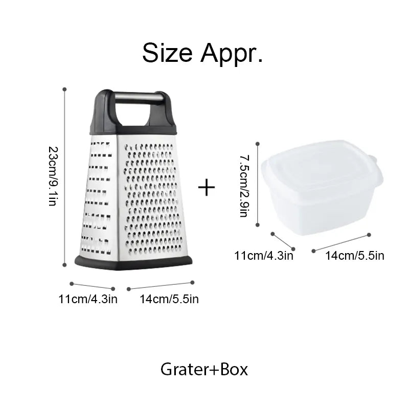 Four-side Box Grater Vegetable Slicer Tower-shaped