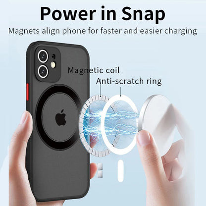 Luxury Matte Armor Magnetic For Magsafe Wireless Charge