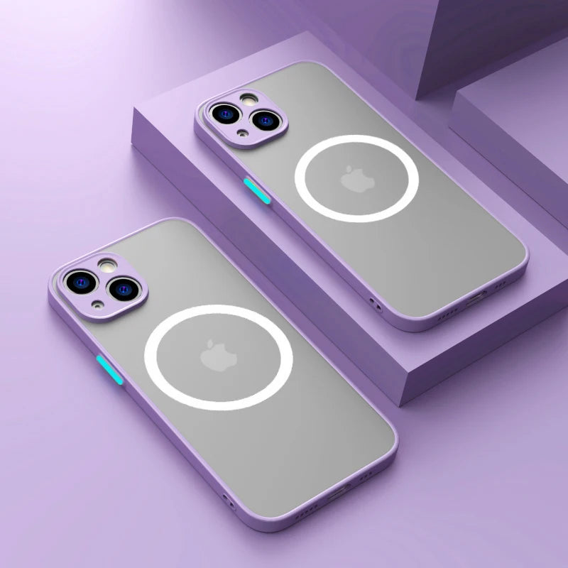 Luxury Matte Armor Magnetic For Magsafe Wireless Charge