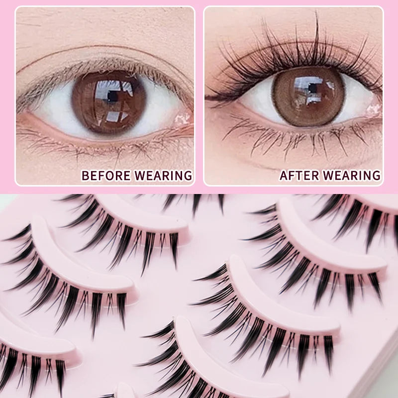 DINGSEN Fake Eyelash Anime Lashes 5 Pairs Little Devil Eyelashes