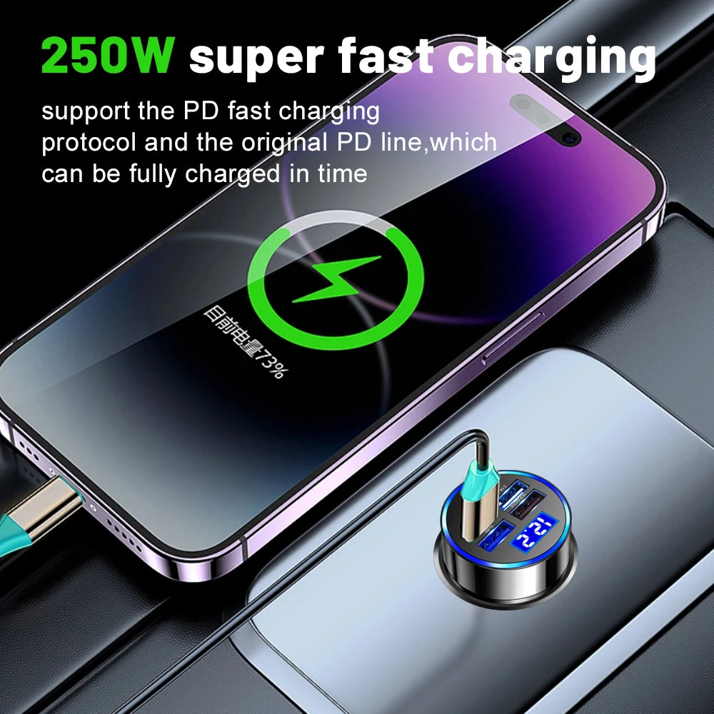 LED Display Voltmeter Car Charger for Cigarette