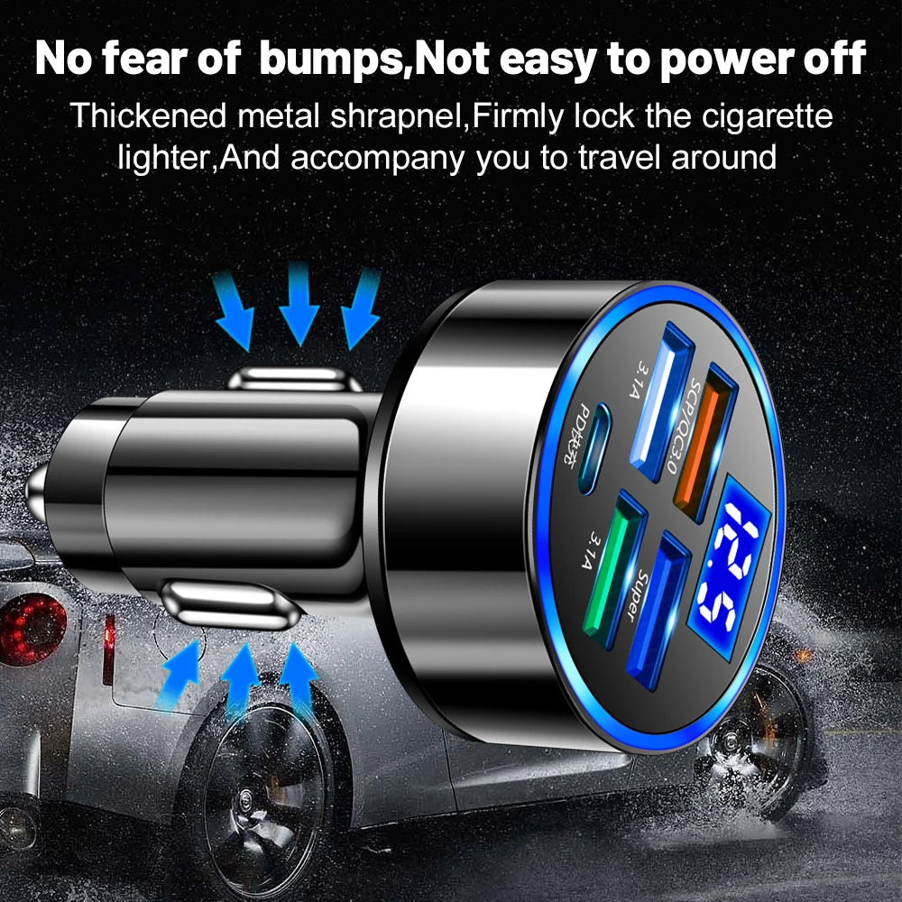 LED Display Voltmeter Car Charger for Cigarette