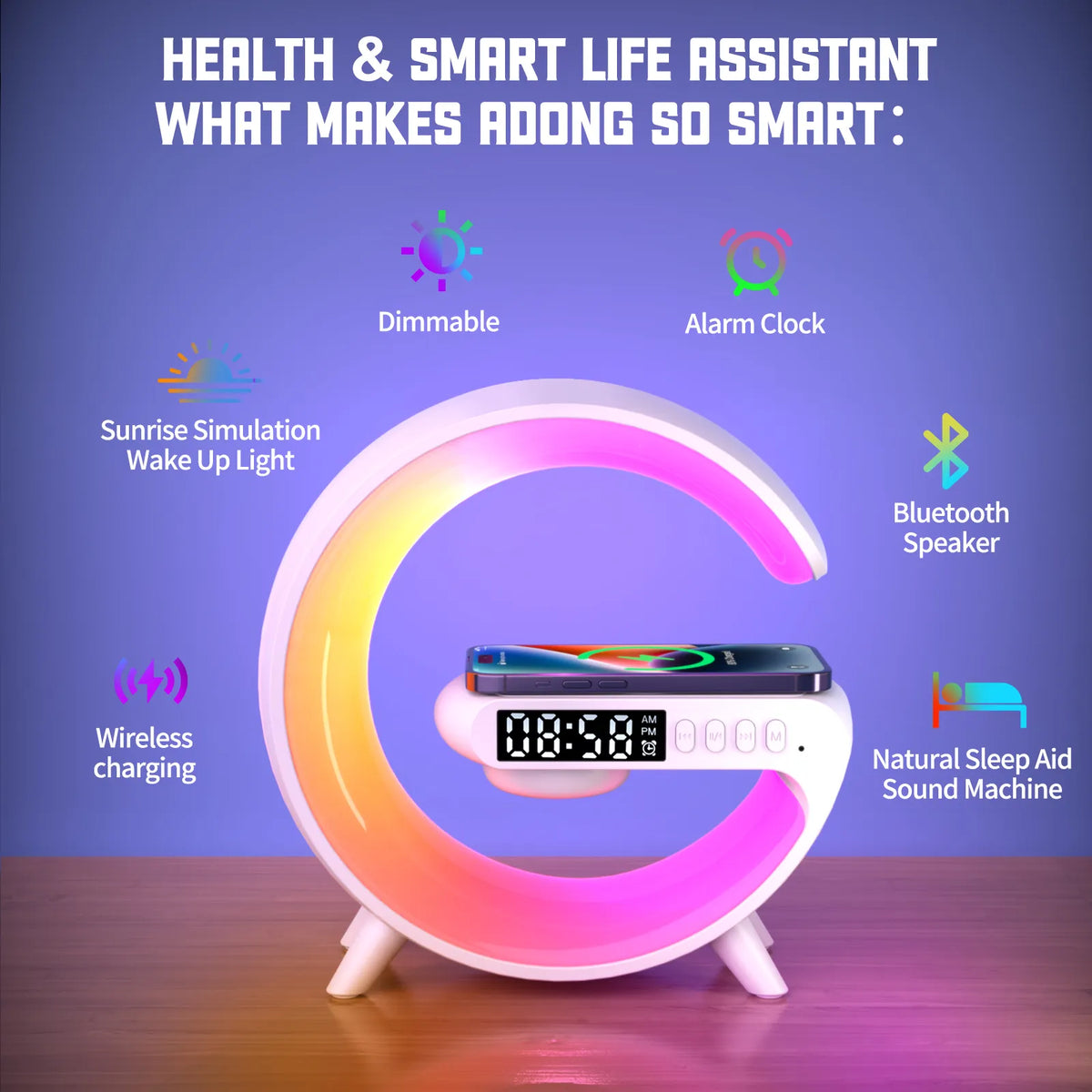 Wireless Charger Pad Stand Speaker RGB